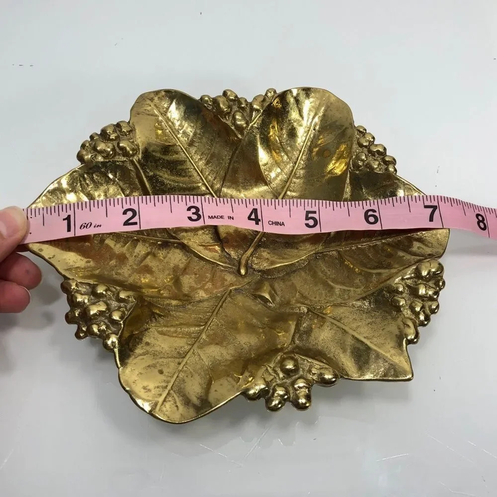 Lemon Leaves Brass Tray Virginia Metalcrafters - Picture 9 of 10